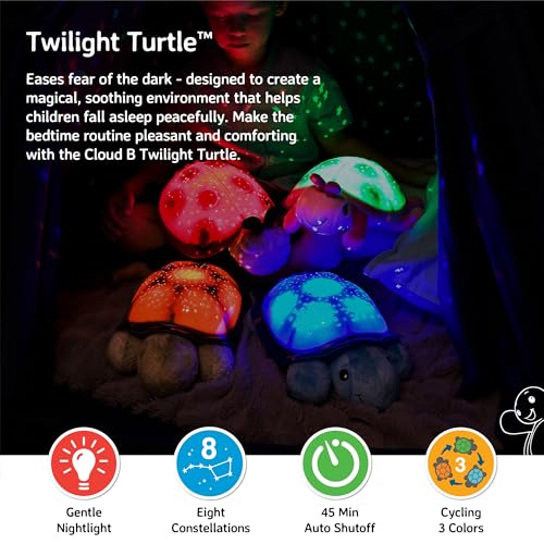 Cloud b Calming Nightlight Star Projector | Gentle Brightness | 3 Colors | 8 Constellations | Auto-Shutoff | Twilight Turtle Blue - Image 2