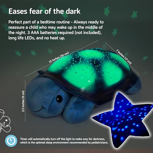 Cloud b Calming Nightlight Star Projector | Gentle Brightness | 3 Colors | 8 Constellations | Auto-Shutoff | Twilight Turtle Blue - Image 5