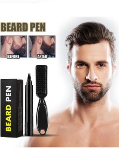 Beard Pencil Filler for Men, Long Lasting Beard Filling Pen Kit with Brush and Beard Styling Comb Tool Creates Natural Looking Beard, Moustache and Eyebrows