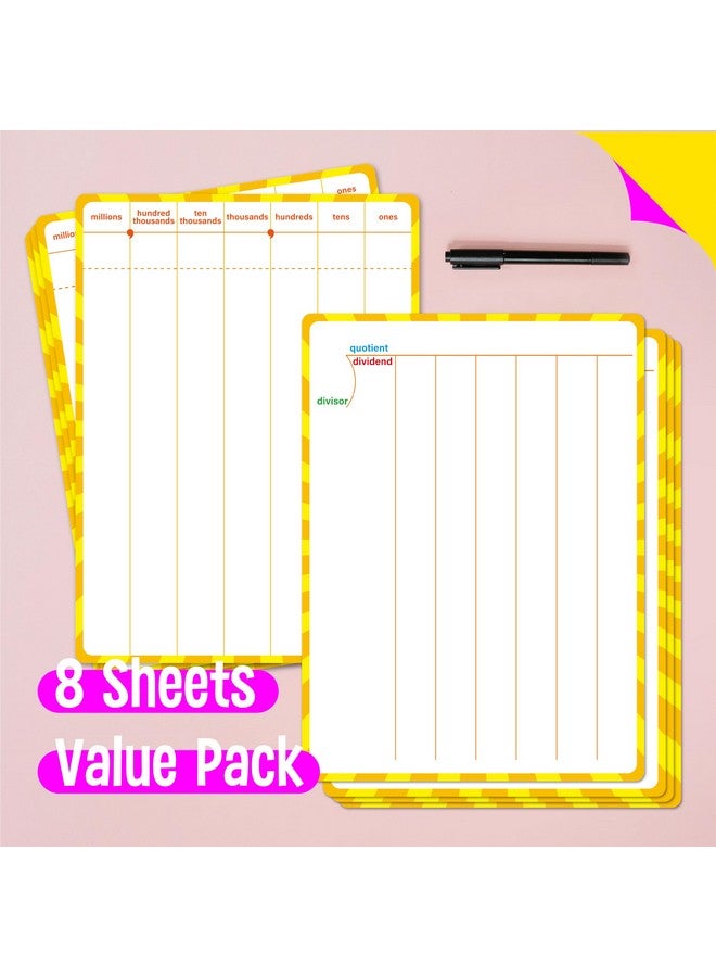 سبرايت جرو مجموعات من السبورة البيضاء المقسمة، لوحة مسح جافة مزدوجة الجوانب قابلة للكتابة والمسح، لوحة بيضاء لتعلم الرياضيات للأطفال والطلاب والفصول الدراسية والمنزل (يبلغ قياس كل منها 12 بوصة × 9 بوصة) - Image 2