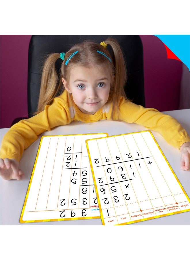 سبرايت جرو مجموعات من السبورة البيضاء المقسمة، لوحة مسح جافة مزدوجة الجوانب قابلة للكتابة والمسح، لوحة بيضاء لتعلم الرياضيات للأطفال والطلاب والفصول الدراسية والمنزل (يبلغ قياس كل منها 12 بوصة × 9 بوصة) - Image 5