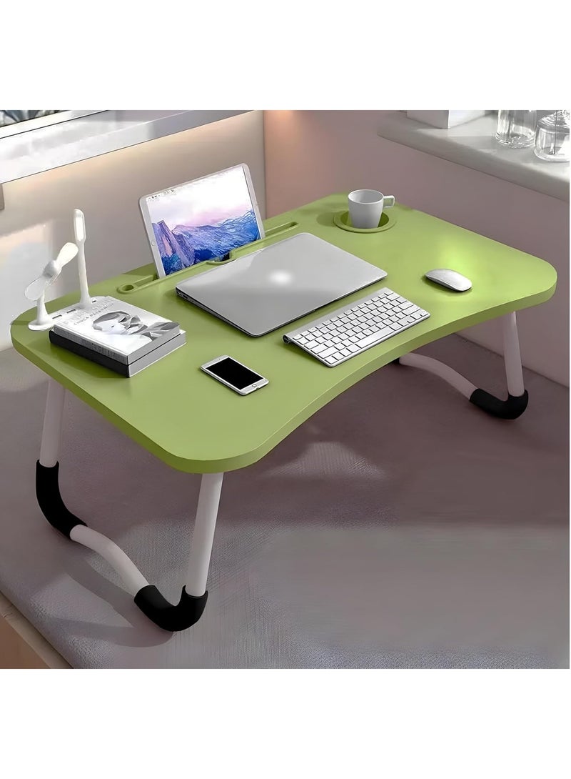 DubaiGallery Multifunction Modern Simple Laptop Bed Desk,card Slot/cup Holder/USB Interface/folding Portable Bed Tray Table,bed Sofa Eating Writing Desk  - Image 3
