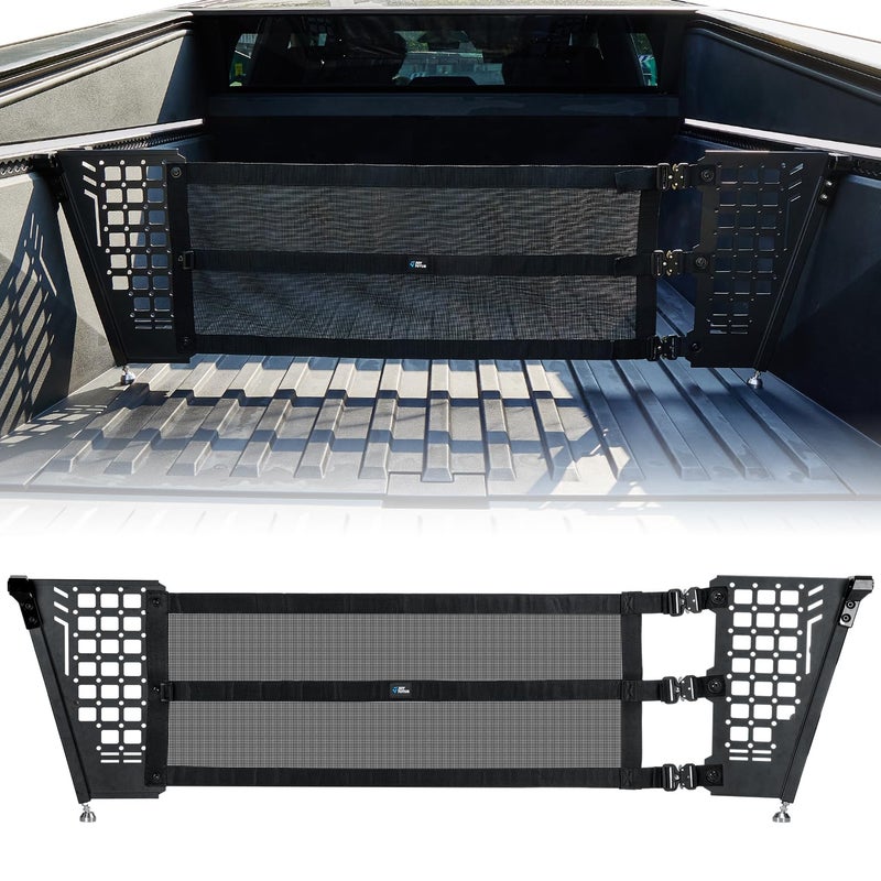 JOYTUTUS Truck Bed Divider Compatible with Cybertruck 2025 2024 2023 Cargo Divider Organizer Steel Molle Panels with Cargo Divider Net Cybertruck Accessories - Image 2