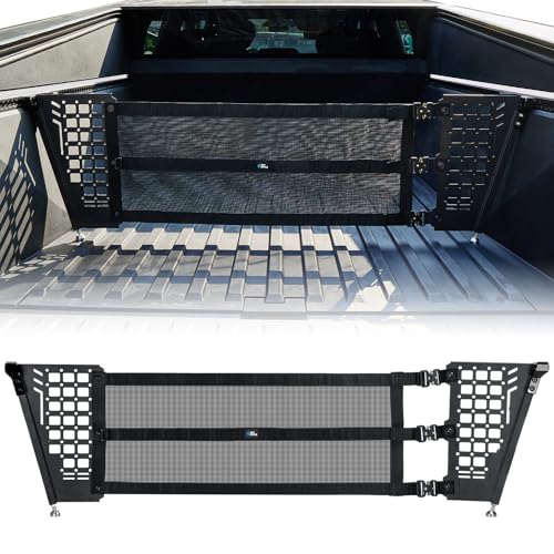 JOYTUTUS Truck Bed Divider Compatible with Cybertruck 2025 2024 2023 Cargo Divider Organizer Steel Molle Panels with Cargo Divider Net Cybertruck Accessories - Image 1