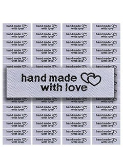 BOAO 120 Pieces Personalized Sewing Labels Sew On Clothing Labels Handmade Interlocking Heart Pattern Label Tags For Handmade Items Clothes (White)  - Image 3