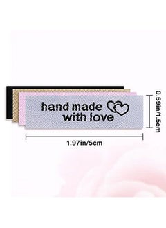 BOAO 120 Pieces Personalized Sewing Labels Sew On Clothing Labels Handmade Interlocking Heart Pattern Label Tags For Handmade Items Clothes (White)  - Image 4