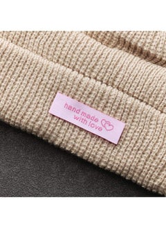 BOAO 120 Pieces Personalized Sewing Labels Sew On Clothing Labels Handmade Interlocking Heart Pattern Label Tags For Handmade Items Clothes (White)  - Image 5