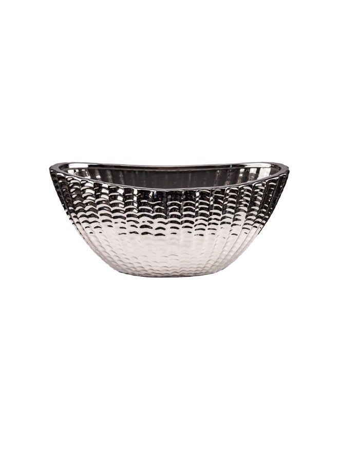 Gulf Flowers Glass Vase Grey  Sophisticated grey glass vase, adds a modern touch to any decor  - Image 1