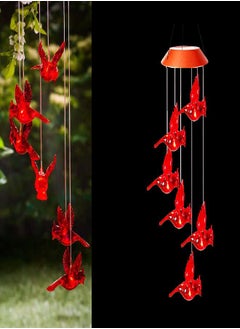Topadorn Topadorn Cardinal Solar Wind Chimes Mobile Waterproof Automatic Light Solar Powered Color Changing Wind Chimes Fade and Weather Resistant for Outdoor Garden Patio Yard Patio Yard Home Décor  - Image 2