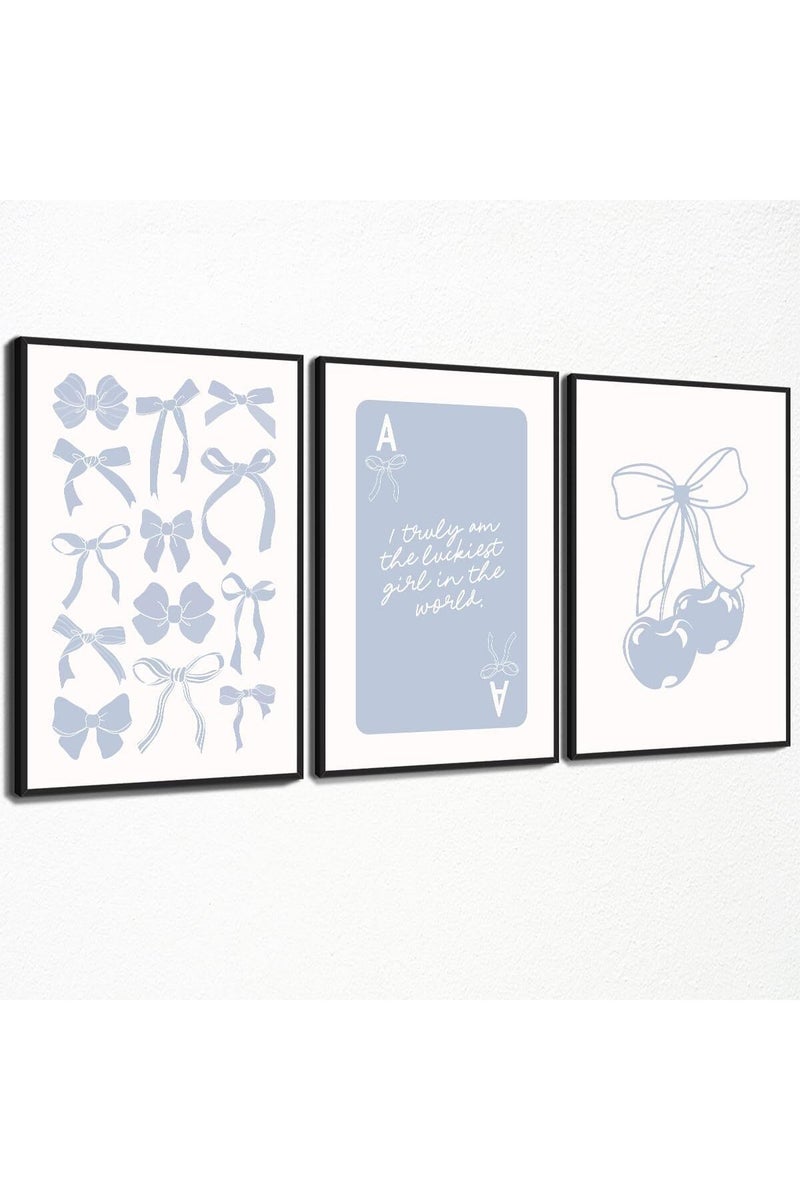 Djmwtb Cherry Bow Wall Art Set of 3 (Cherry Bow, 12"x16" Poster) - Image 1