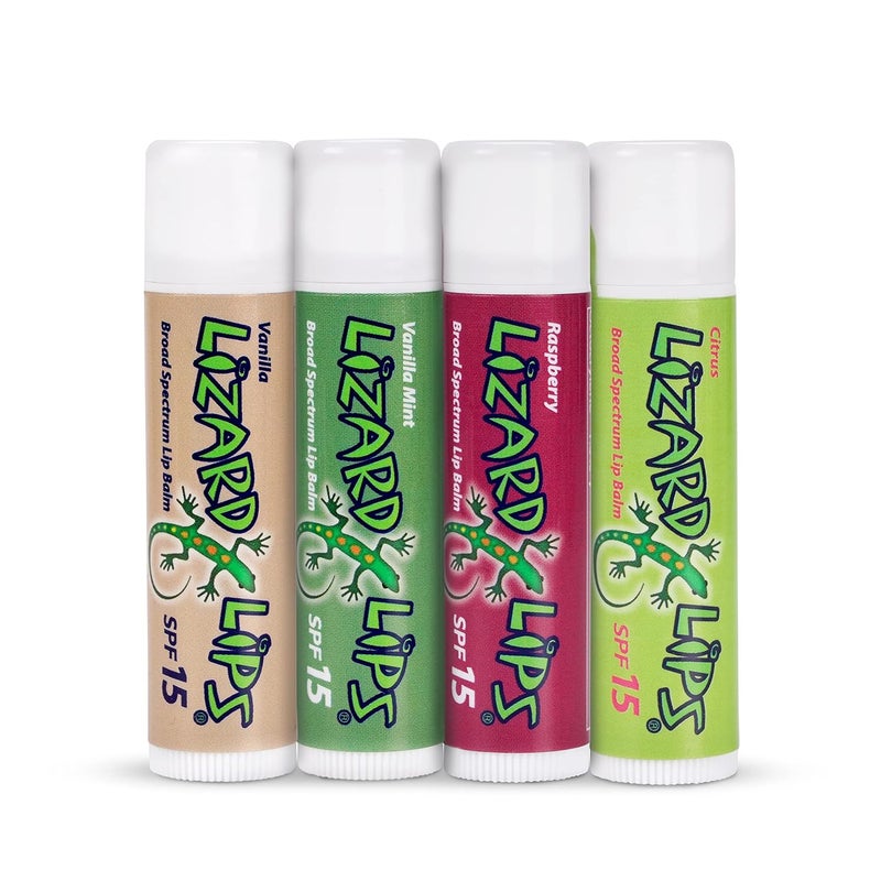Lizard Lips SPF 15 Lip Balm 4 Flavor Variety