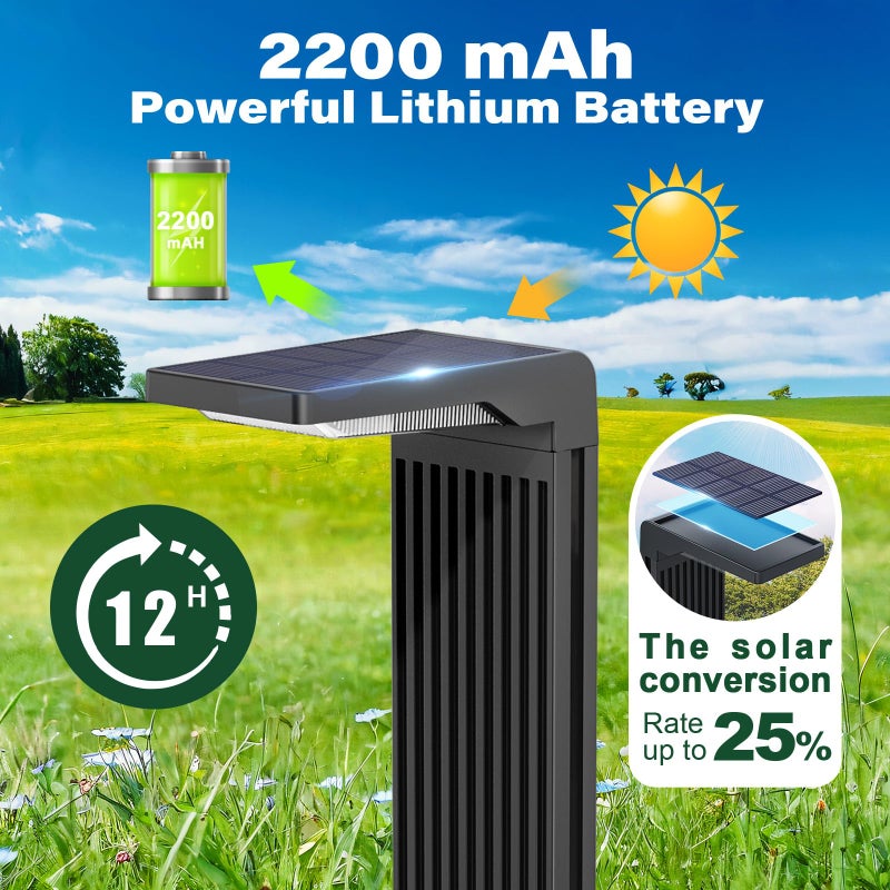 COXSENI Solar Pathway Lights Outdoor 4Pack, Bright 60LED Solar Path Lights Outside Waterproof, Warm & Cool Walkway Lights Solar Powered, Landscape Light for Driveway Lawn Patio Garden Yard - Image 2