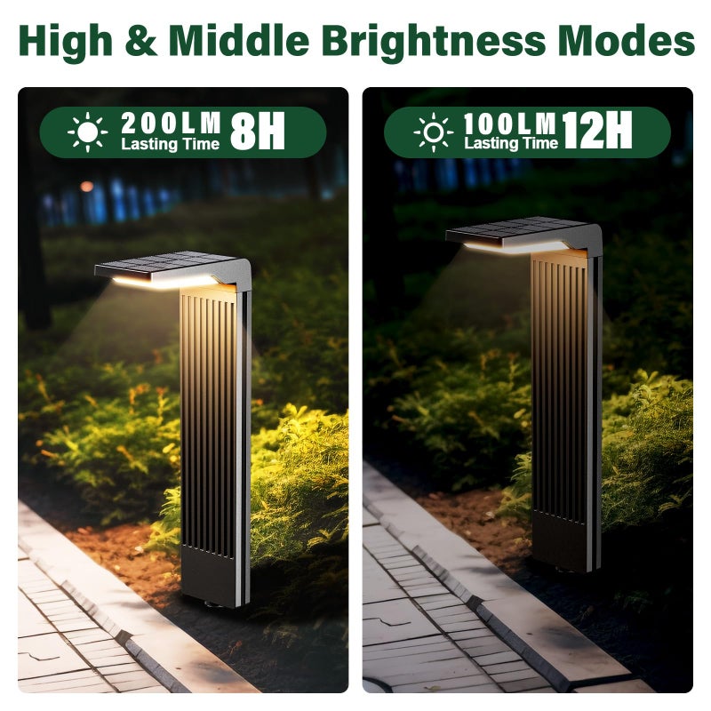 COXSENI Solar Pathway Lights Outdoor 4Pack, Bright 60LED Solar Path Lights Outside Waterproof, Warm & Cool Walkway Lights Solar Powered, Landscape Light for Driveway Lawn Patio Garden Yard - Image 4