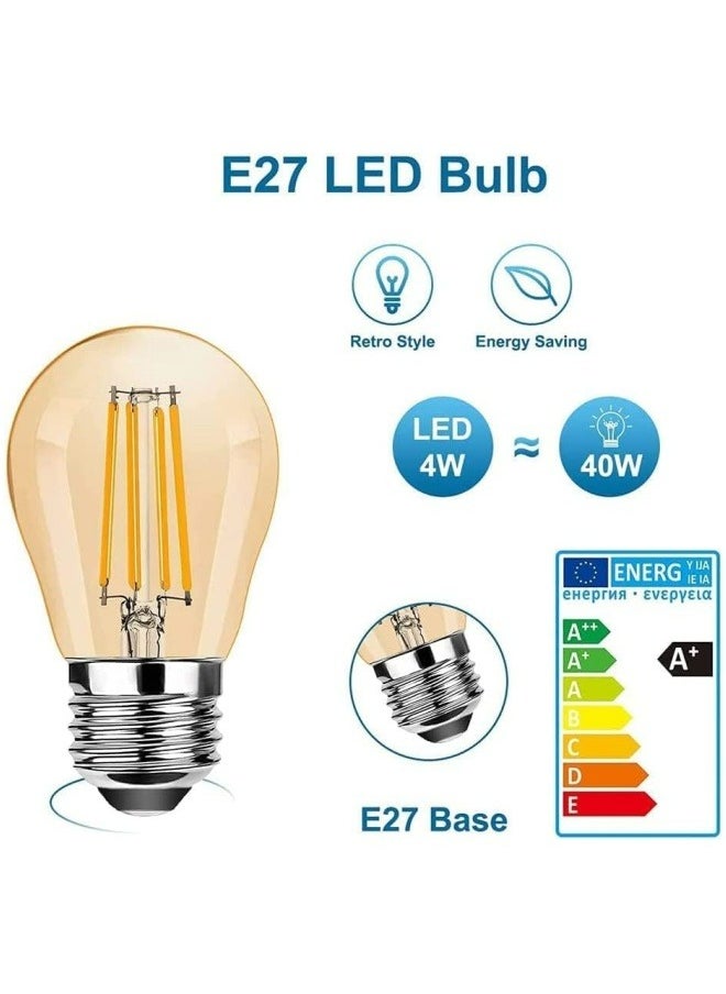 HUA QIANG WANG - 10pcs E27 Edison Bulb, Amber Glass, LED Filament Bulb 4W G45, Warm Light - Image 1
