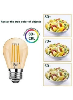 HUA QIANG WANG 10pcs E27 Edison Bulb, Amber Glass, LED Filament Bulb 4W G45, Warm Light  - Image 3