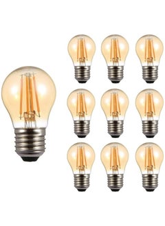 HUA QIANG WANG 10pcs E27 Edison Bulb, Amber Glass, LED Filament Bulb 4W G45, Warm Light  - Image 1
