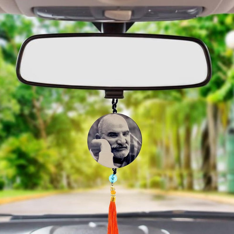 F Studio Neem Karoli Baba Acrylic Car Hanging Ornament, Double Sided, Lejar Ingrevd, Lifetime Printing - Image 2