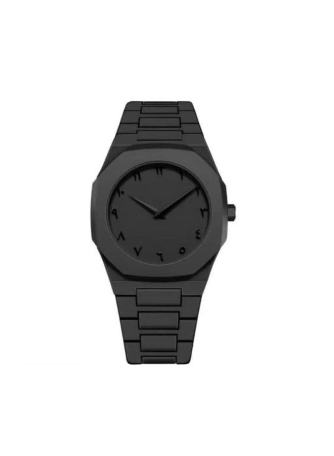 Matte Black Arabic Numeral Watch – Minimalist Unisex Wristwatch – Sleek Resin Strap – Waterproof - Image 3