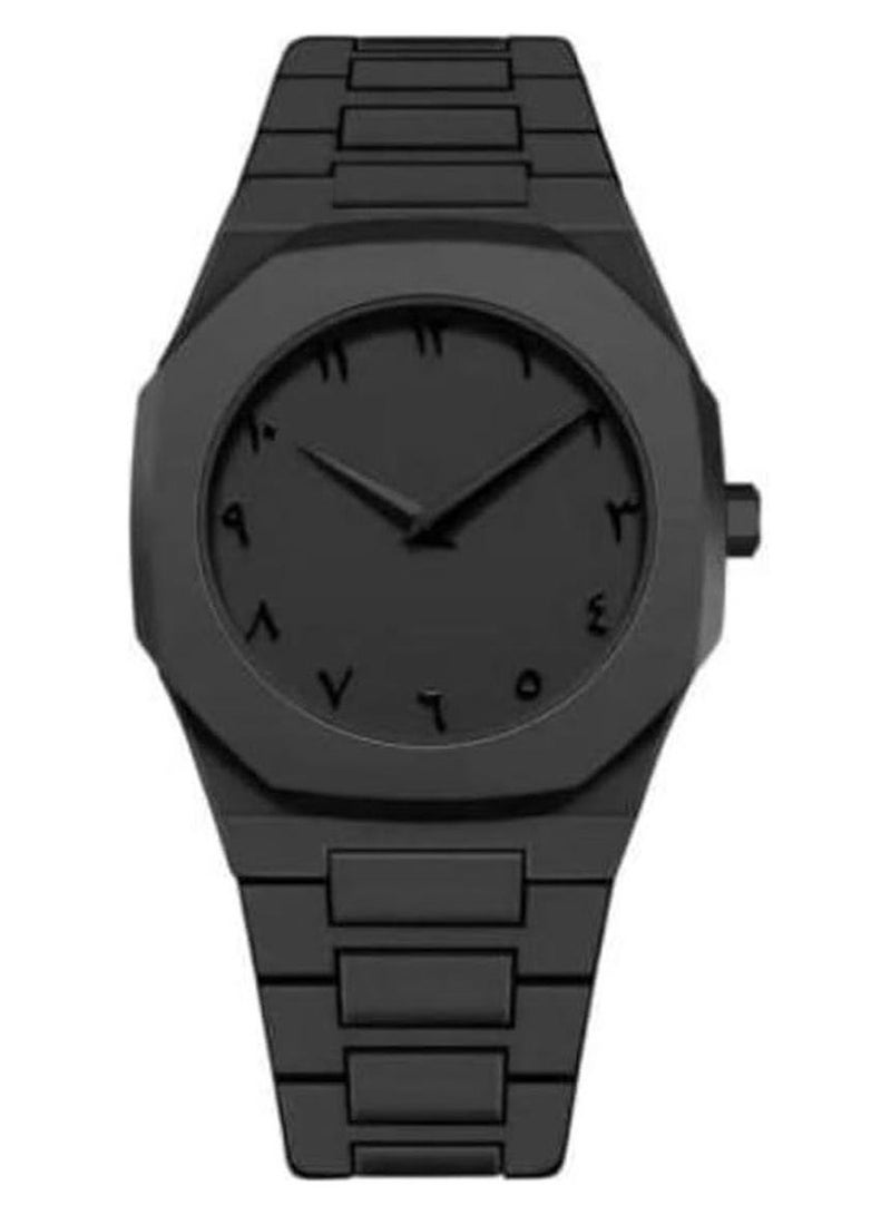 Professional Quartz Wrist Watch for Men & Women – Black Analog Watch with Arabic Numerals, Stainless Steel Strap, Octagonal Dial, Water-Resistant, Elegant Gift - Image 1