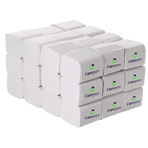 Carepure HBT Pop Up Table Top Soft Virgin Tissue Paper Box Holder Refill | 2 PLY | 4x8 cm | 4500 Pisces Of paper - 36 Packet of Soft Paper Refills - Image 1
