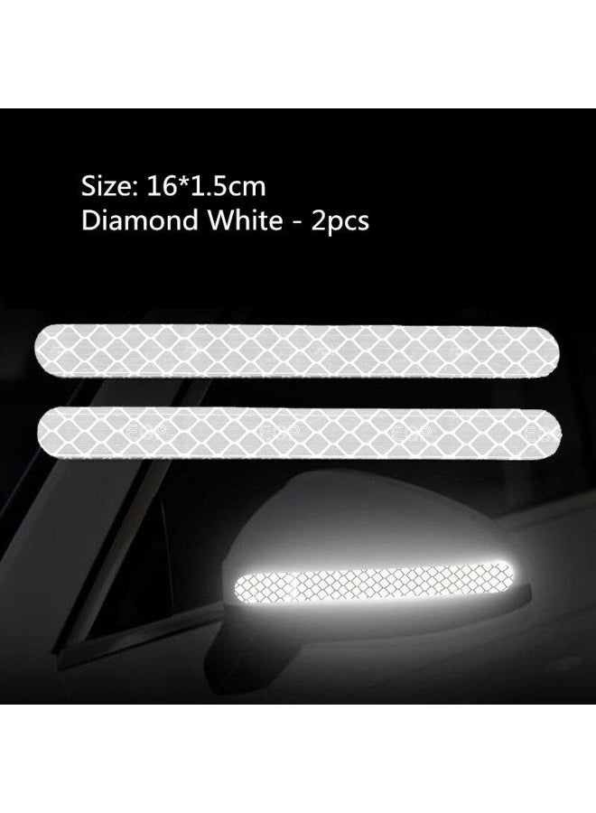 Generic 2PCS Car Stickers Mirror Reflective Strip Anti-collision Warning Stickers Exterior Reflex Tape Reflective Strip 
