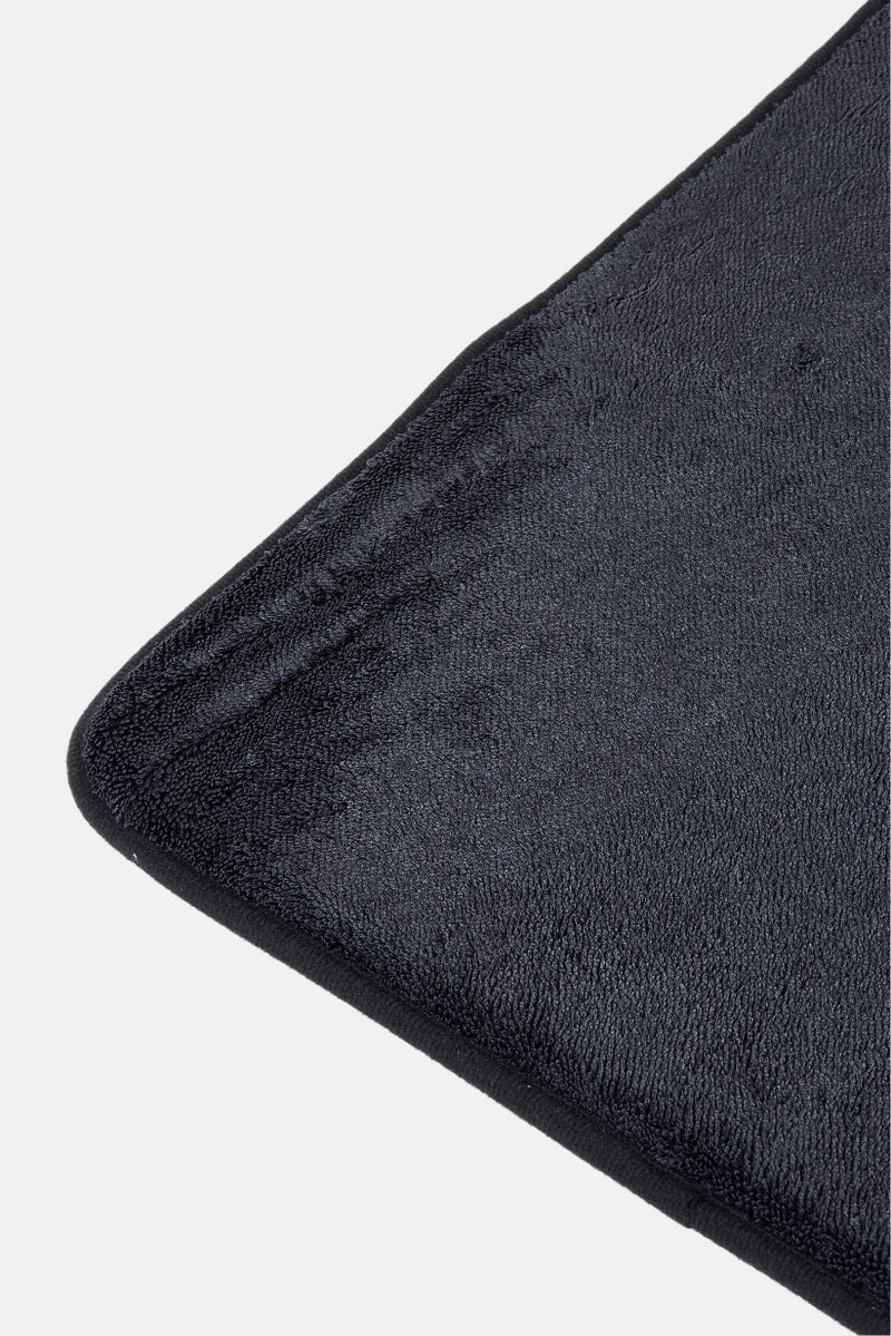 Chateau Collection Textured Charcoal Infused Bath Rug, Black  - Image 3