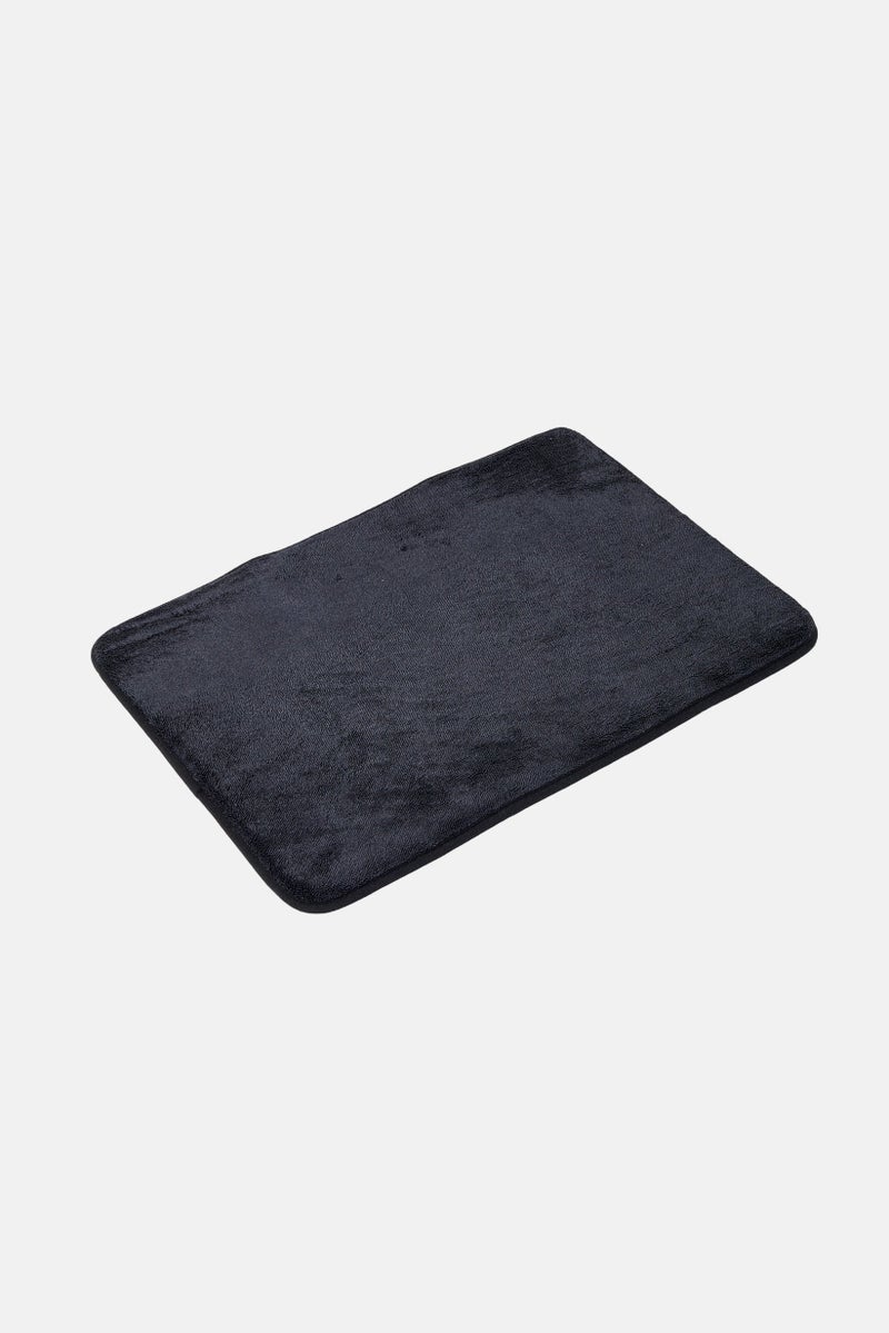 Chateau Collection Textured Charcoal Infused Bath Rug, Black  - Image 2
