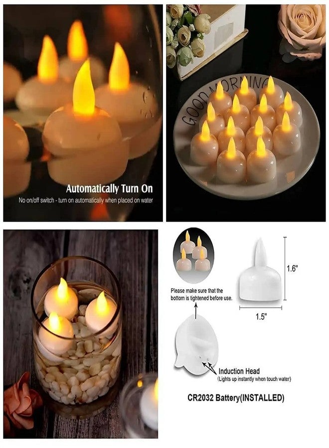 FLUZOV LED Light Diya with Water Sensor - Set of 12 Floating Diyas for Diwali & Home Decoration | No Electricity Needed | Artificial Flameless Tealights - Image 4
