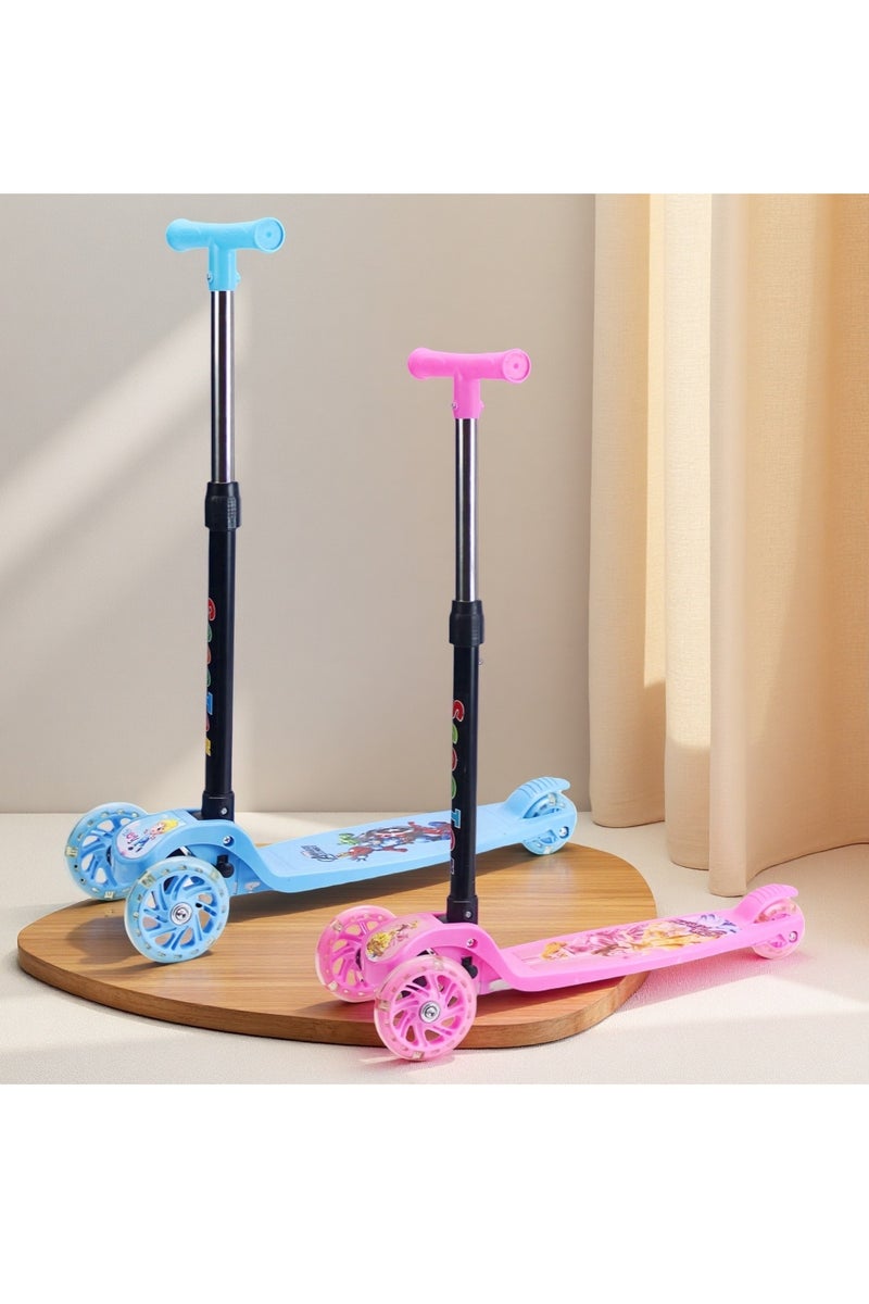 إيزي فيتشور سكوتر EASY FUTURE للأطفال من عمر 3 إلى 8 سنوات، مزود بمقبض قابل للطي وتعديل الارتفاع، وعجلات LED من البولي يوريثان، وفرامل خلفية. - Image 5