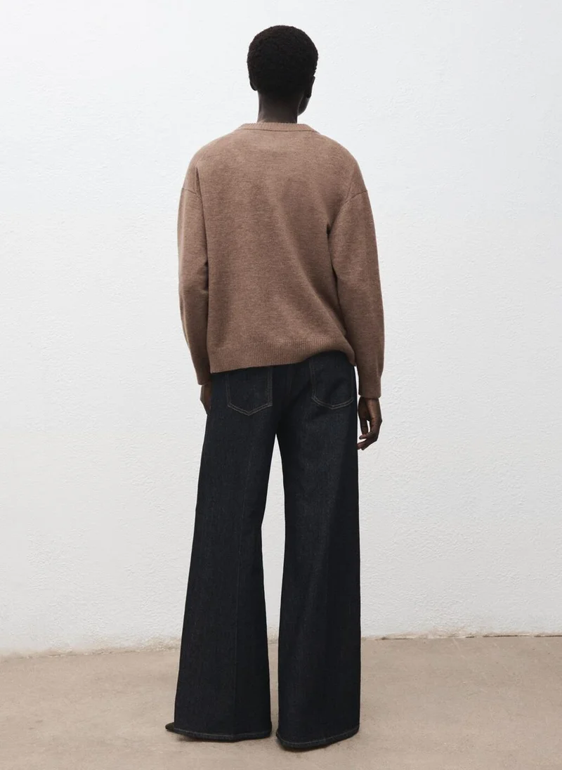 MANGO Oversized sweater with ribbed trim