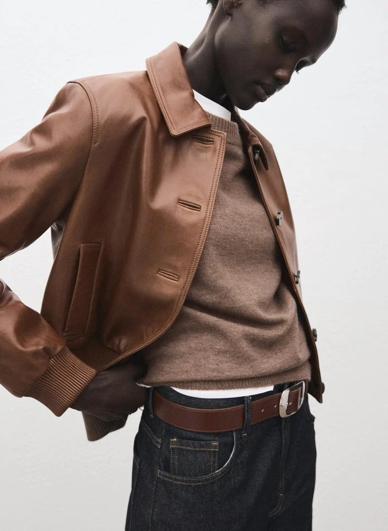 MANGO Oversized sweater with ribbed trim