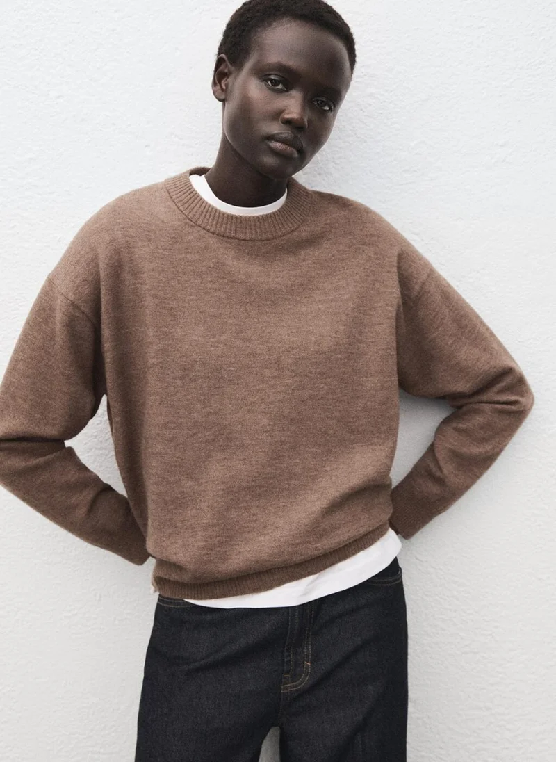 MANGO Oversized sweater with ribbed trim