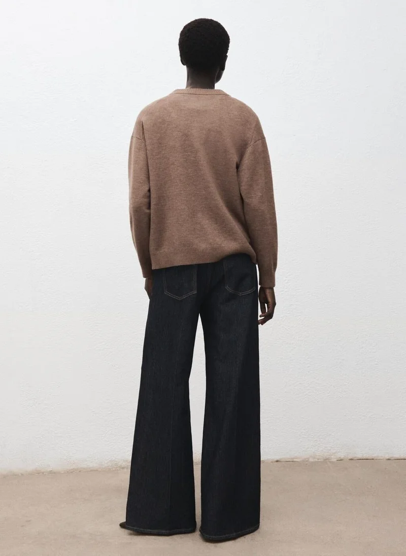 MANGO Oversized sweater with ribbed trim