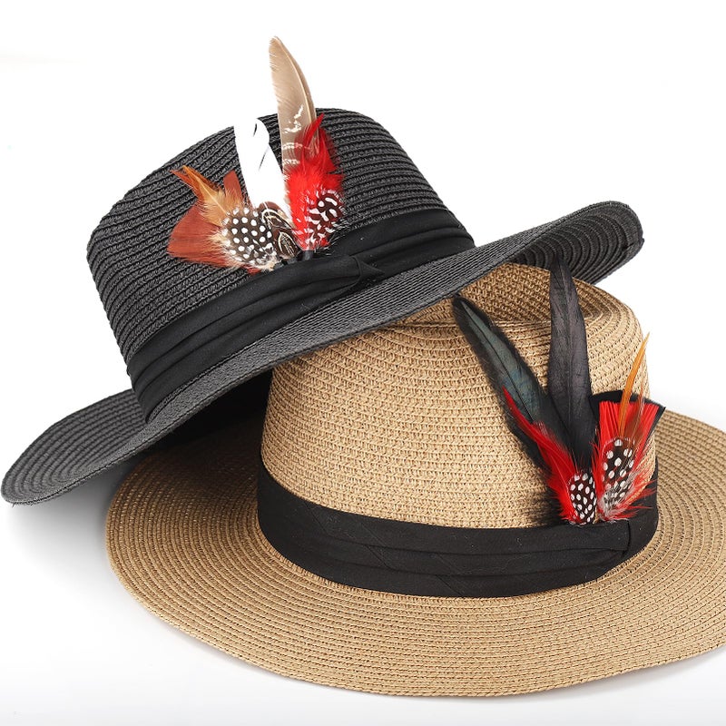 FeelfunFeather Hat Natural Peacock Feathers - 12PCS Colorful Real Feathers for DIY Fedora, Cowboy, Christmas Party, Oktoberfest, Trilby Hats - Image 5