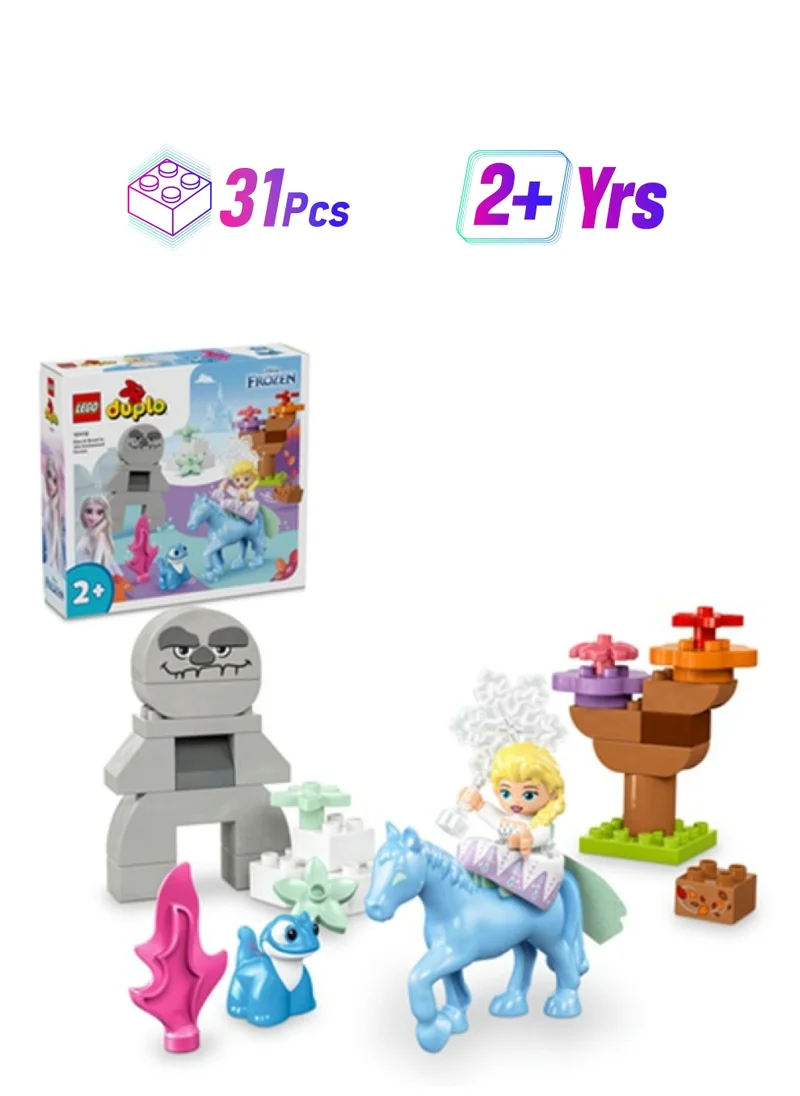 ليغو 10418 Duplo Disney Elsa & Bruni In The Enchanted Forest Fantasy Building Toy For Toddlers Aged 2 Plus, With 4 Characters From Frozen 2 (31 Pieces)