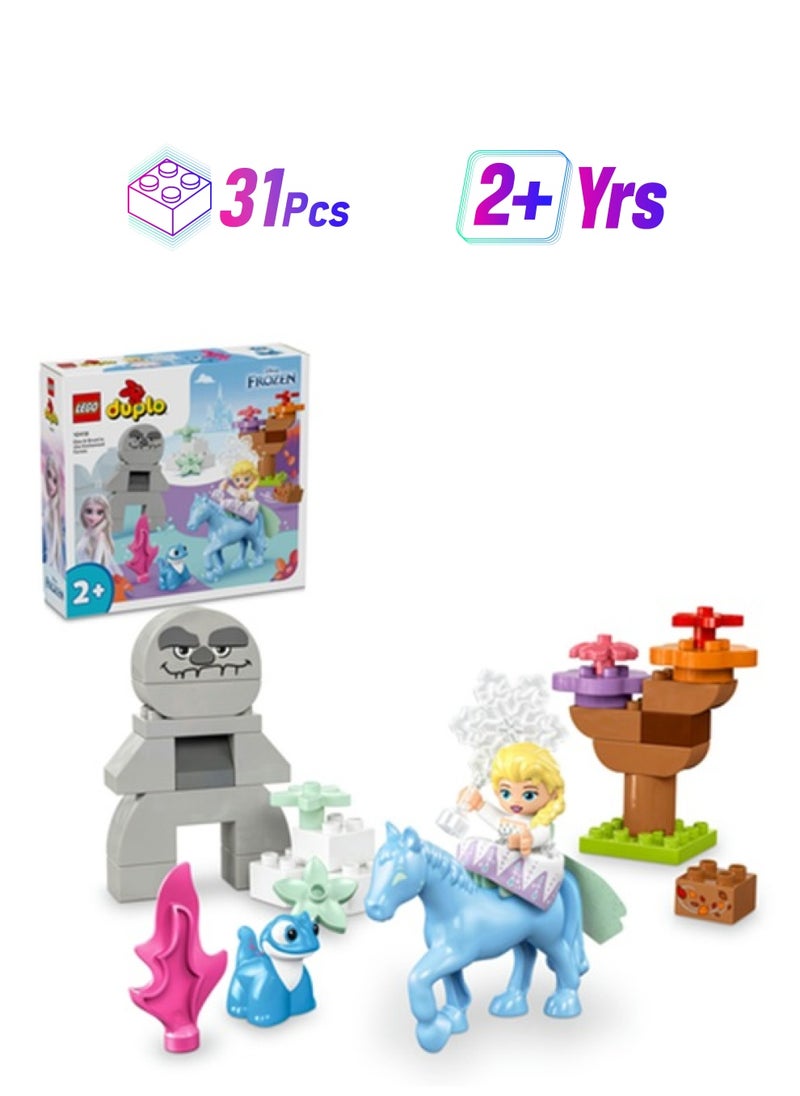 LEGO 10418 Duplo Disney Elsa & Bruni In The Enchanted Forest Fantasy Building Toy For Toddlers Aged 2 Plus, With 4 Characters From Frozen 2 (31 Pieces)  - Image 1