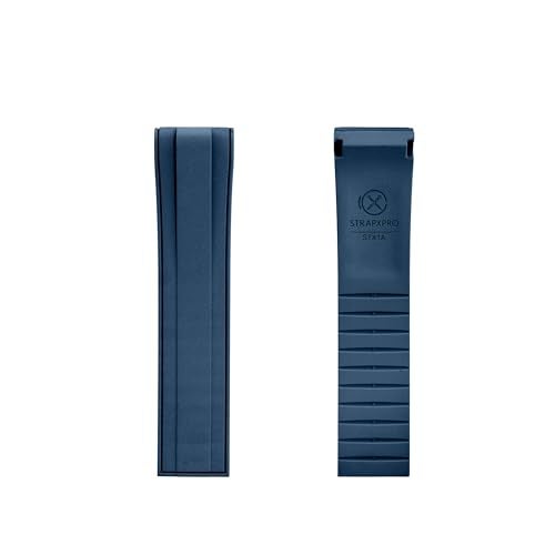 INO Design StrapXPro(STX1A) 22mm Watch Bands Men's Rubber Curved-end Watch Strap Replacement for Seiko Prospex Turtle & King Turtle Automatic Dive Watch SRP773, SRP775, SRP777, SPRA21, SRPE03, SRPE05, etc. (Navy Blue with Silver Clasp) - Image 2