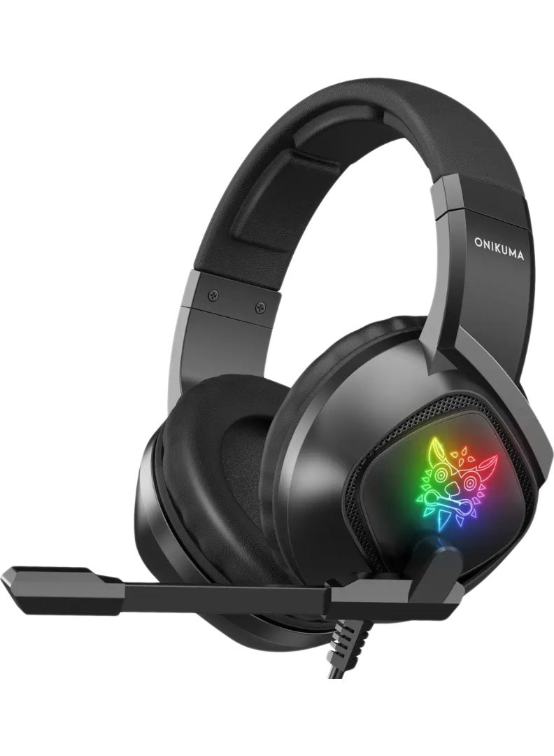 ONIKUMA K19 Wired RGB Gaming Headset - Black - Image 1