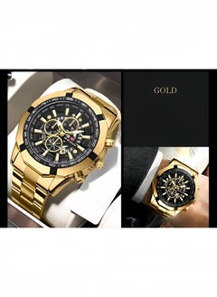 REOCLE Men's Watches with Stainless Steel Strap & Date Function & Daily Waterproof & Chronograph Function Mechanical Skeleton Automatic Wrist Watch  - Image 4