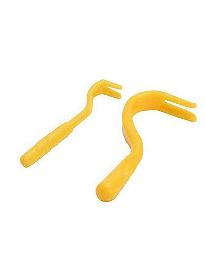 Sage Square Tick Hook - Effective Tick, Lice, Flea & Mite Remover Tweezer, All Pets & Humans - Easy-To-Use Hook Twist Tool - 2Pcs/Set With Different Sizes - Ensures Healthy Care For Dog, Cat (Yellow)  - Image 1