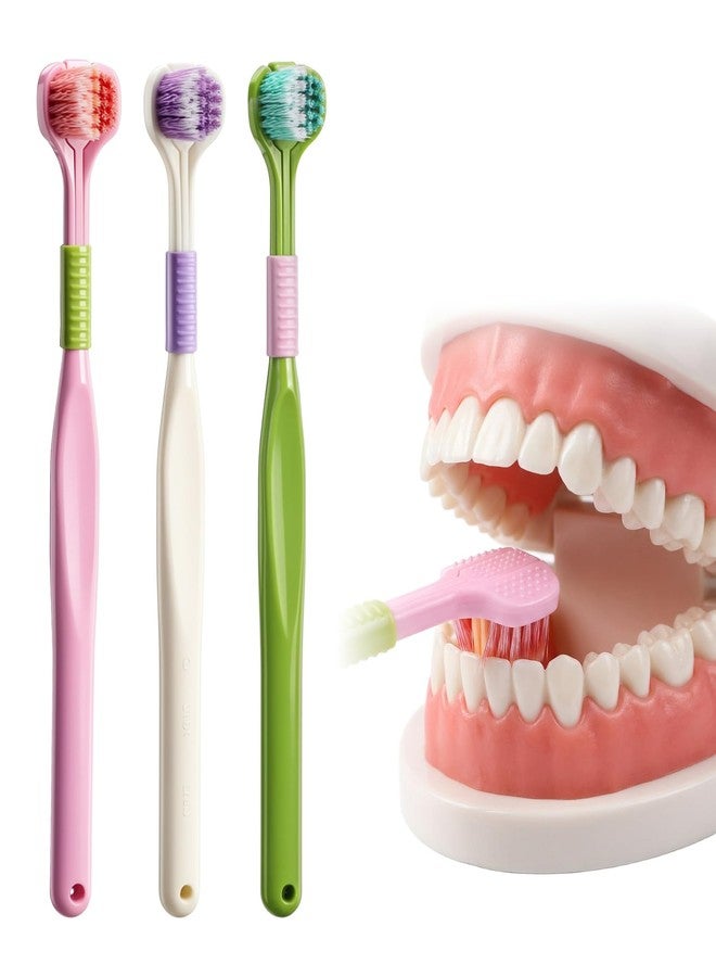 فرشاة أسنان ValueBargain ثلاثية الجوانب للأطفال والكبار، مناسبة للأطفال المصابين بالتوحد - Image 1