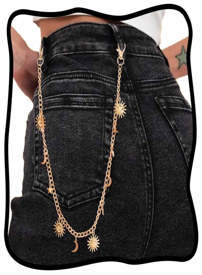 Urieo Punk Sun Jeans Pants Moon Pendant Gold Wallet Chains Star Goth Metal Hip Hop Pocket Chain for Women - Image 1