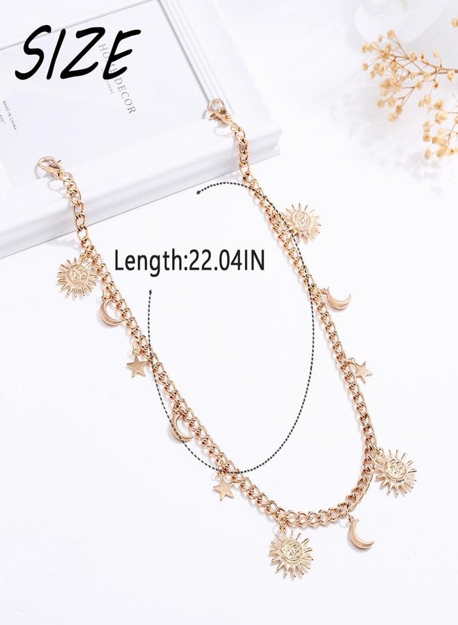 Urieo Punk Sun Jeans Pants Moon Pendant Gold Wallet Chains Star Goth Metal Hip Hop Pocket Chain for Women - Image 2