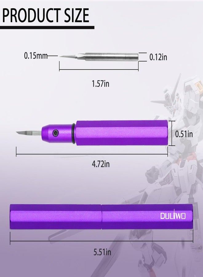 DULIWO Model Scriber Tool, Tungsten Steel Blades 0.15mm,Precision Engraving & Scribing Tool for Gundam,RG Models,Plastic & Resin Kits, Panel Line Carving,Hobby Scribing Set,Purple - Image 4