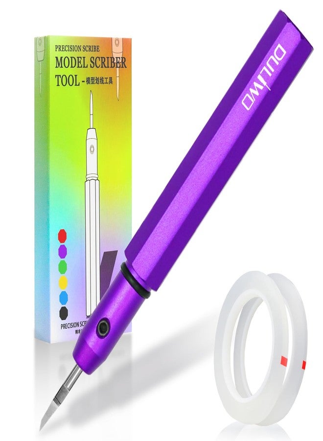 DULIWO Model Scriber Tool, Tungsten Steel Blades 0.15mm,Precision Engraving & Scribing Tool for Gundam,RG Models,Plastic & Resin Kits, Panel Line Carving,Hobby Scribing Set,Purple - Image 1