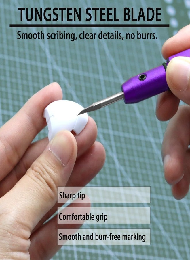 DULIWO Model Scriber Tool, Tungsten Steel Blades 0.15mm,Precision Engraving & Scribing Tool for Gundam,RG Models,Plastic & Resin Kits, Panel Line Carving,Hobby Scribing Set,Purple - Image 5