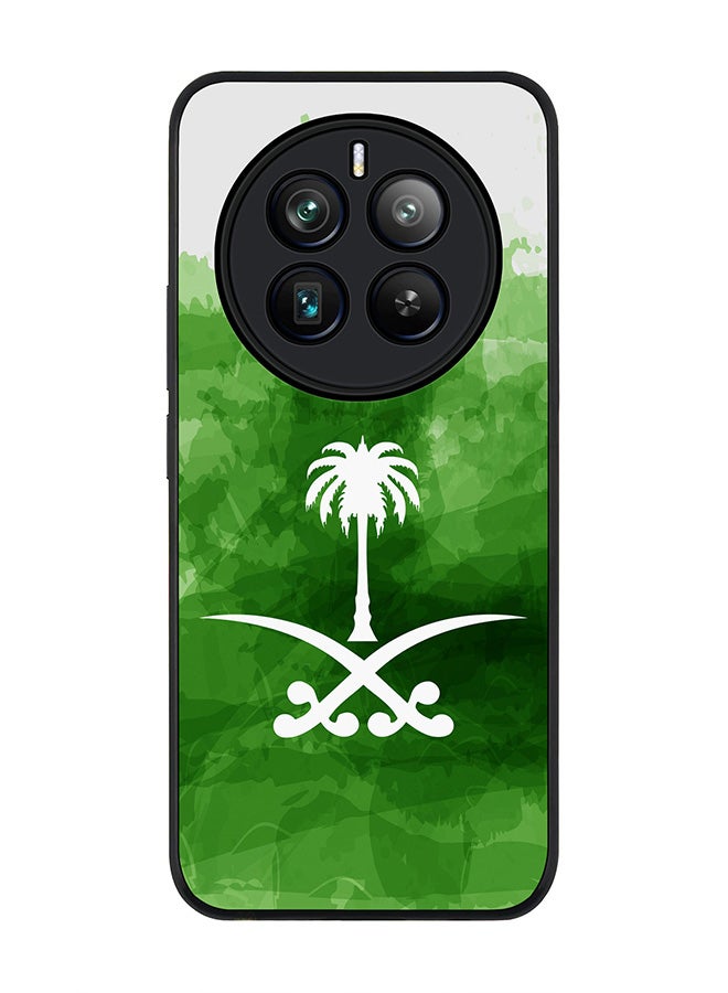 Stylizedd Rugged Black edge case for Realme 12 Pro / Realme 12 Pro Plus 5G, Slim fit Soft Case Flexible TPU Gel Thin Cover -  Saudi Emblem - Image 1