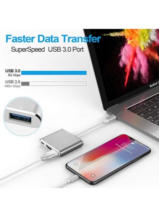 USB C to HDMI Adapter - 4K Multiport AV Converter (No Need Power) Video and Audio Sync Screen Connector for iPhone/MacBook Pro/Air/iPad Pro to HDTV Projector Monitor - view 4