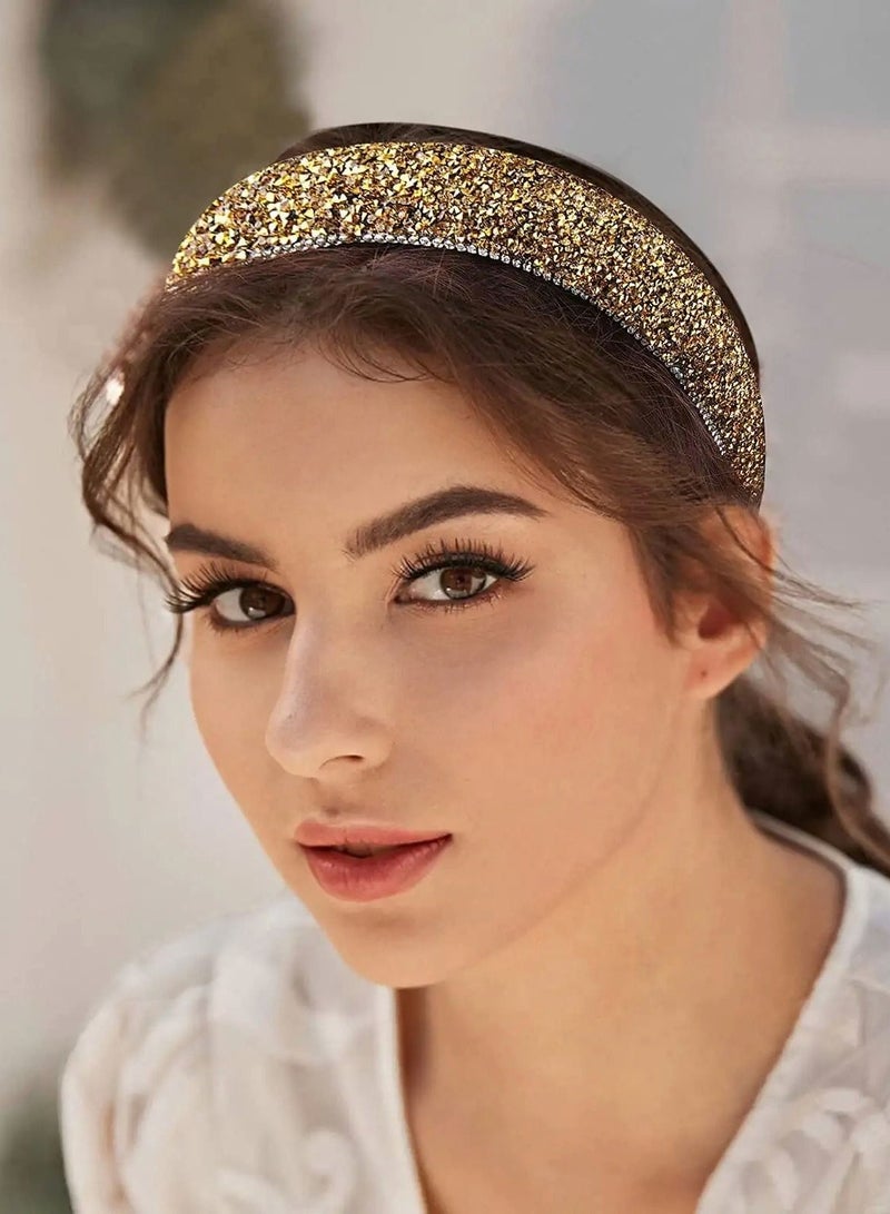 Excefore عصابة رأس مبطنة بأحجار الراين، عصابة رأس لامعة، عصابة رأس عصرية، إكسسوارات شعر للنساء والفتيات، هدايا - Image 5