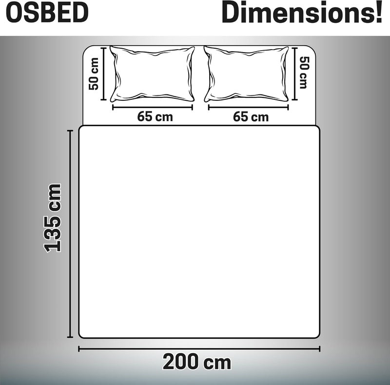 OSBED Premium Comforter Set with Cooling Bed Comforter & 2 Pillow Shams - Lightweight Down Alternative Duvet (Grey, 135 x 200cm) - Image 2
